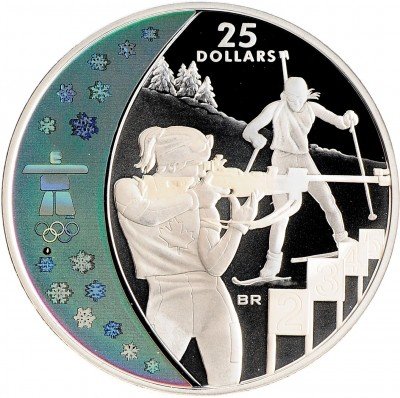 Купить Канада 25 долларов 2007 "XXI зимние Олимпийские Игры, Ванкувер 2010 - Биатлон"