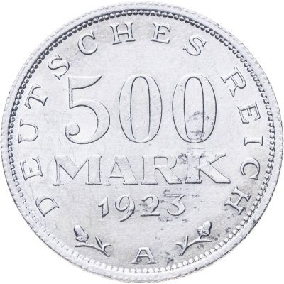 купить Германия 500 марок (mark) 1923, знак монетного двора "A" — Берлин