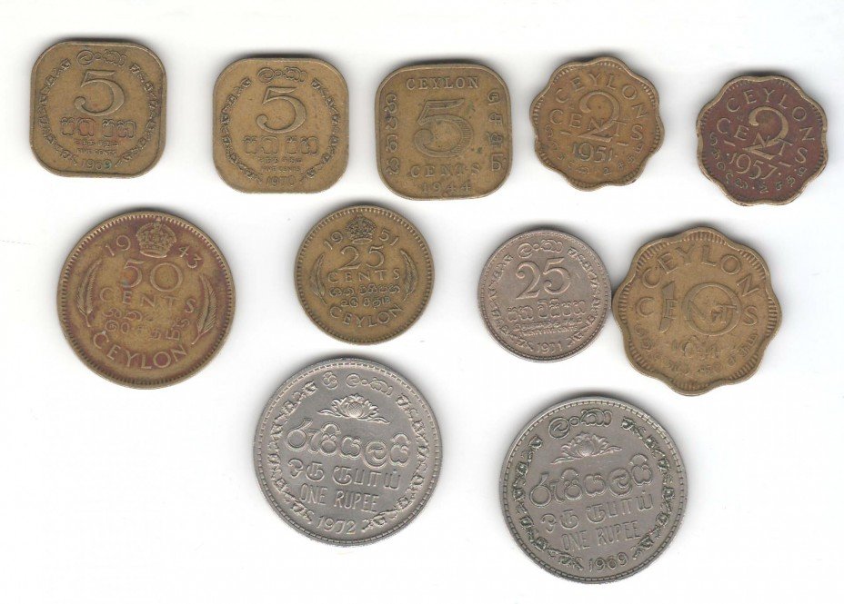 купить Набор монет Цейлон 11 штук