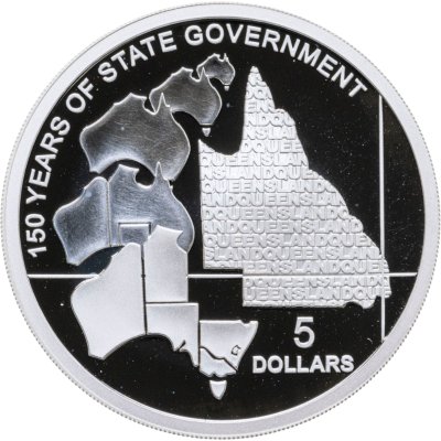 купить Австралия 5 долларов 2009 "150 лет государству - Квинсленд", в футляре с сертификатом