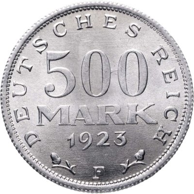 купить Германия 500 марок (mark) 1923, знак монетного двора "F"