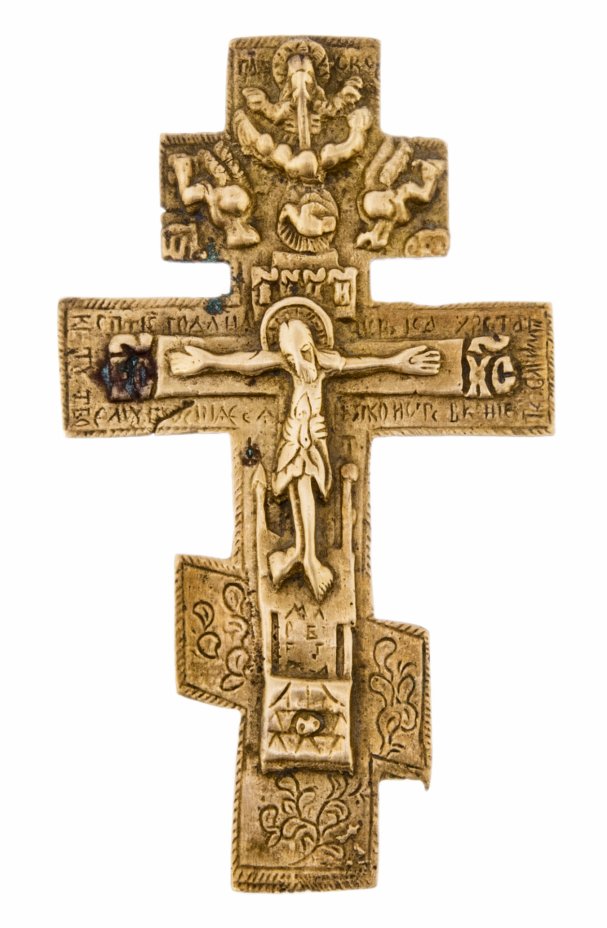 купить Крест киотный "Распятие Христово", бронза, литье, Российская Империя, 1850-1910 гг.
