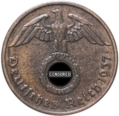 Купить Германия, Третий рейх 2 рейхспфеннига  1937 F