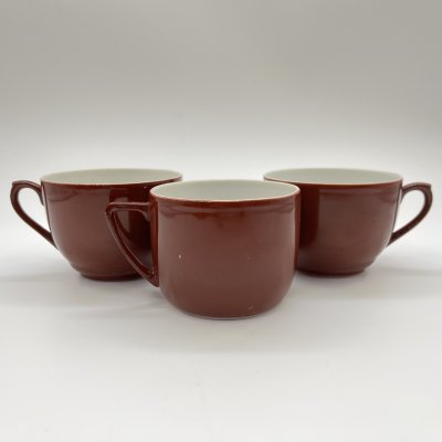 купить Набор чайных чашек на 3 персоны (в подборе), фарфор, крытье, Дмитровский фарфоровый завод (ДФЗ Вербилки), СССР, 1951-1954 гг.