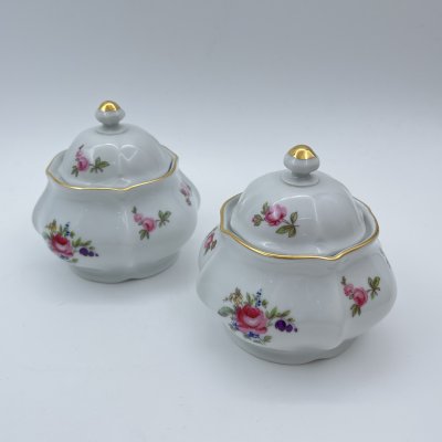 купить Набор из 2-х сахарниц с цветочным декором, фарфор, деколь, золочение, Bohemia (Neurohlau), Чехословакия, 1970-1990 гг.