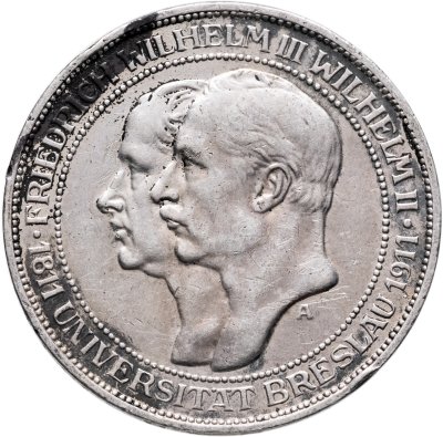 купить Германия (Пруссия) 3 марки 1911 "100-летие Университета Бреслау (Вроцлава)"