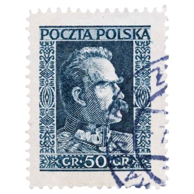 купить Польша марка 50 крон 1928 "Пилсудский стандарт"