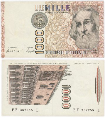 купить Италия 1000 лир 1982 года (Pick 109b)