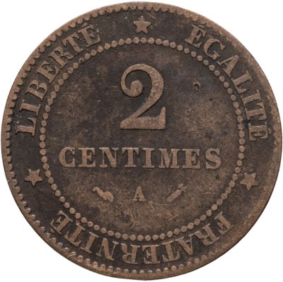 купить Франция 2 сантима (centimes) 1884