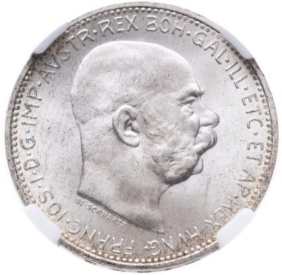 купить Австро-Венгрия 1 крона 1914 для Австрии в слабе ННР MS65