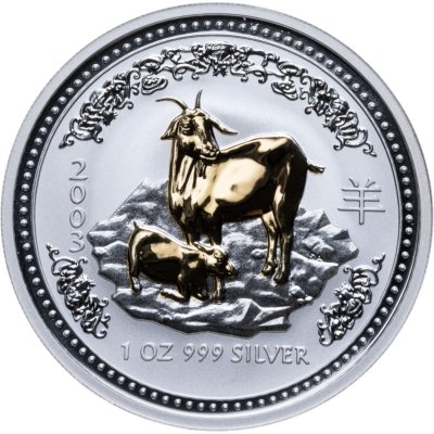 купить Австралия 1 доллар (dollar) 2003 "Год Козы" с позолотой