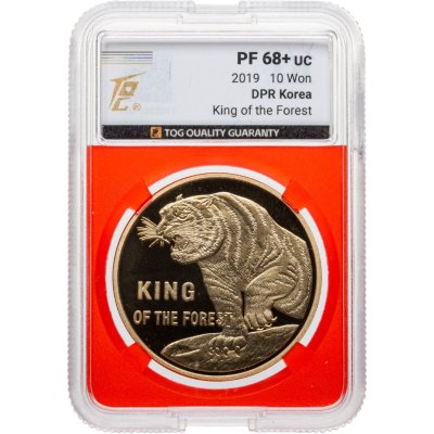 купить Северная Корея 10 вон 2019 "Тигр" в слабе TQG PF68+