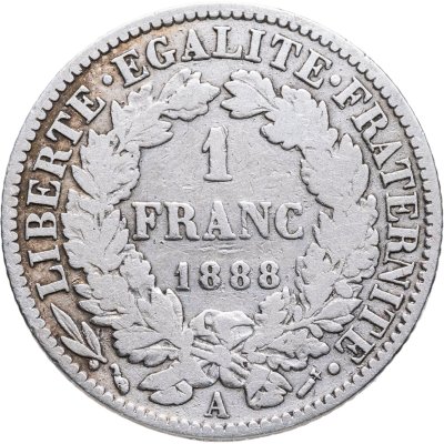 купить Франция 1 франк (franc) 1888