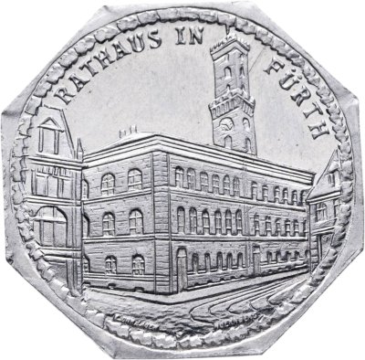 купить Германия (Нюрнберг) нотгельд 20 пфеннигов 1921 "Ратуша в Фюрте" трамвайный жетон