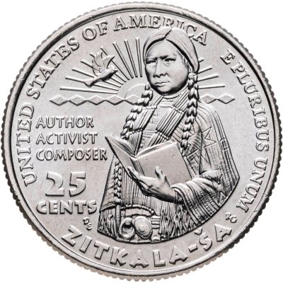 купить США 1/4 доллара (25 центов, квотер) 2024 D "Американские женщины -	Писательница Зиткала-Ша (15-я)