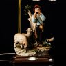 Купить Лампа настольная, украшенная статуэткой пастуха, фарфор, дерево, металл, ткань, полимерный материал, Capodimonte (Каподимонте), Италия, 1990-2000 гг.
