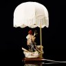Купить Лампа настольная, украшенная статуэткой пастуха, фарфор, дерево, металл, ткань, полимерный материал, Capodimonte (Каподимонте), Италия, 1990-2000 гг.