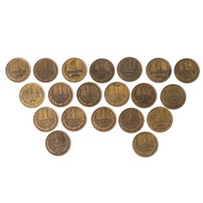 купить Набор из 20 монет 1 копейка 1962-1985