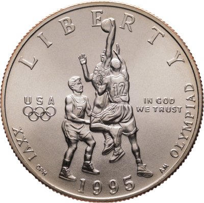 купить США 50 центов (1/2 доллара, half dollar) 1995 "XXVI летние Олимпийские Игры, Атланта 1996 - Баскетбол"