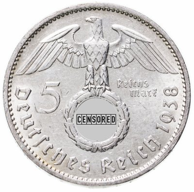 купить Германия, Третий рейх 5 рейхсмарок 1938 Отметка монетного двора: "E" - Мульденхюттен