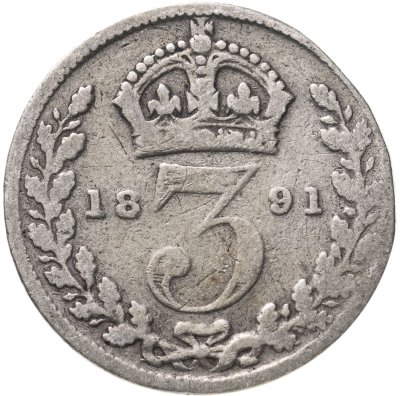 купить Великобритания 3 пенса (pence) 1887 - 1893