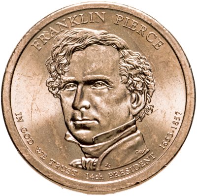 купить США 1 dollar (доллар) 2010 Франклин Пирс (14-й президент США) знак монетного двора "P" - Филадельфия