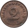 Купить Германия (Третий рейх) 2 рейхспфеннига (reichspfennig) 1939 D, в слабе Монетник.ру MS61