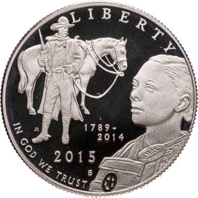 купить США 50 центов (1/2 доллара, half dollar) 2015 "225 лет Службе маршалов США" знак монетного двора: "S" - Сан-Франциско в футляре