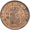 Купить Испания 2 сентимо (centimos) 1911