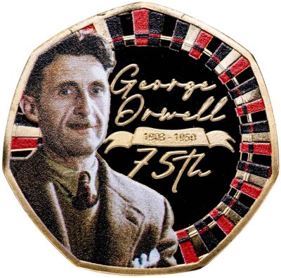 купить Соломоновы Острова 50 центов 2025 «75-летие смерти Джорджа Оруэлла/позолоченная/»