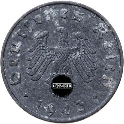 купить Германия, Третий рейх 10 рейхспфеннигов 1943 двор "А"