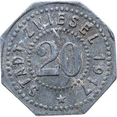 купить Германия (нотгельды) 20 пфеннигов 1917 "Город Цвизель"