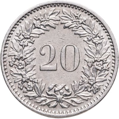 купить Швейцария 20 раппенов (rappen) 1970