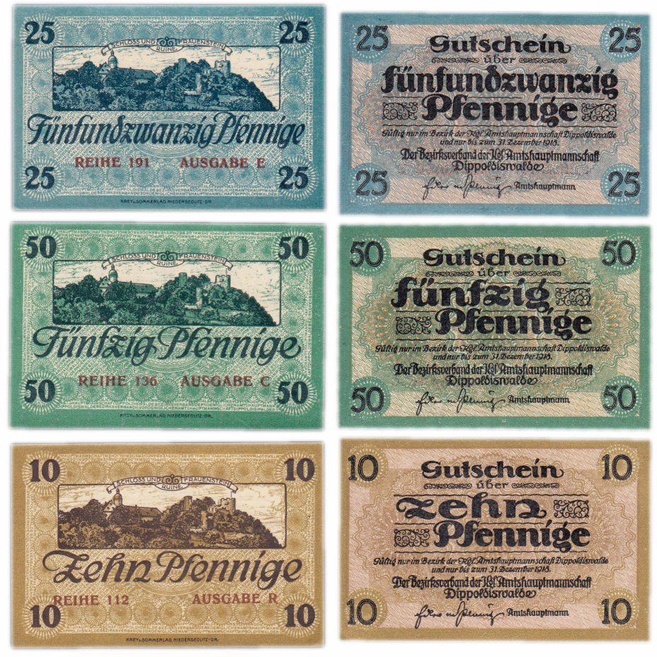купить Германия (разные земли) набор из 3-х нотгельдов 1918-1922