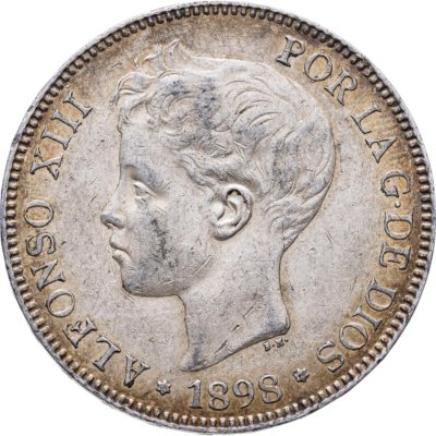 купить Испания 5 песет (pesetas) 1898
