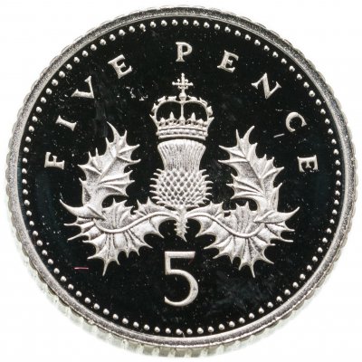 Купить Великобритания 5 пенсов (pence) 1990
