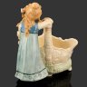 Купить Салфетница в виде девочки в голубом платье с корзиной, фаянс, роспись, Западная Европа, 1930-1950 гг.
