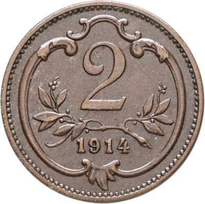 купить Австрия 2 геллера (heller) 1914