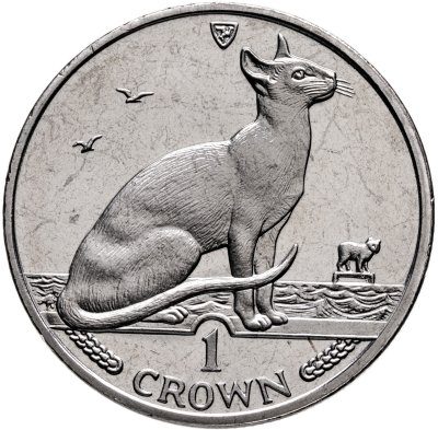 купить Остров Мэн 1 крона (crown) 1992 "Кошки - Сиамская кошка"