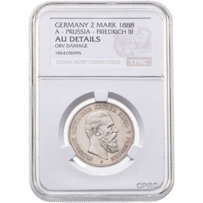 купить Германская Империя, Пруссия 2 марки (mark) 1888 А Фридрих III в слабе CPRC AU details