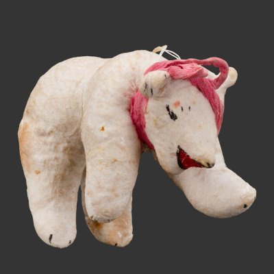 купить Елочная игрушка "Медведь с больным зубом", вата, роспись, бумага, СССР, 1937-1960 гг.