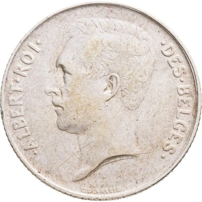 купить Бельгия 1 франк (franc) 1912 Надпись на французском - 'ALBERT ROI DES BELGES'