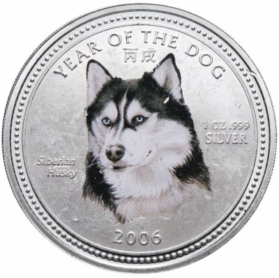 Купить Камбоджа 3000 риель 2006 "Год собаки: Сибирский хаски"