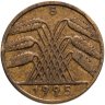Купить Германия 10 рейхспфеннигов (reichspfennig) 1925 знак монетного двора "G" — Карлсруэ
