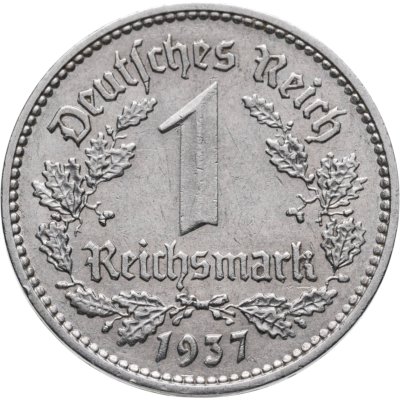 купить Германия, Третий Рейх 1 рейхсмарка 1937, знак монетного двора: "A" - Берлин