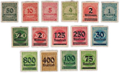 купить Германия набор из 15 марок "Различные номиналы"