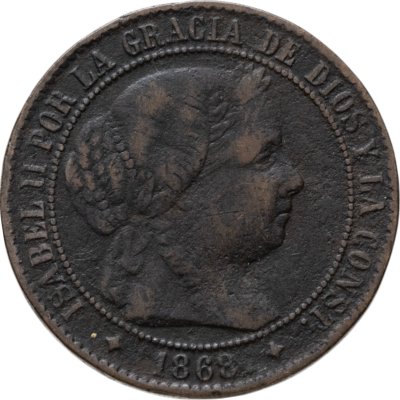 купить Испания 2 1/2 сентимо (centimos) 1868 Хубия