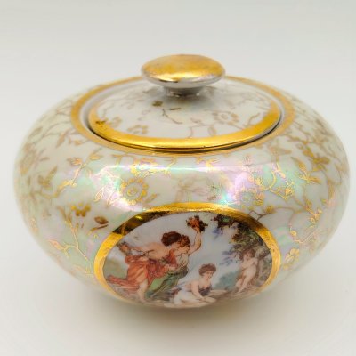 купить Сахарница из сервиза "Мадонна", Carl Alberti, фарфор, крытье, деколь, золочение, Германия, 1945-1954 гг.