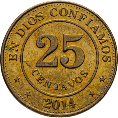 купить Никарагуа 25 сентаво (centavos) 2014