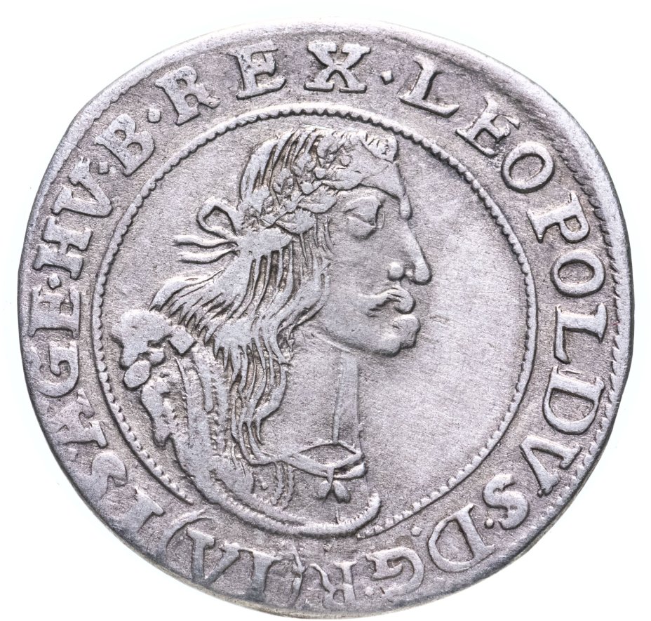 Венгрия 6 крейцеров 1669, обозначение монетного двора KB - Кремница ...